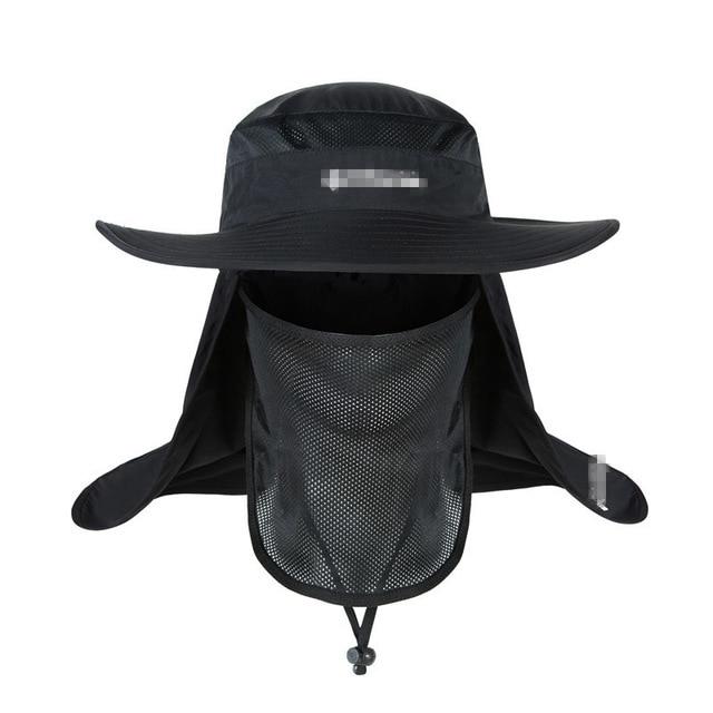Wide Brim Waterproof and Windproof UV Protection Bucket Flap Hat with Rope