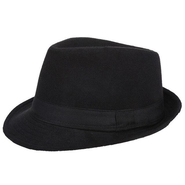 Wide Brim Wool Fedora Trilby Hat with Black Hatband