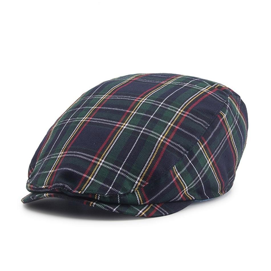 Vintage Casual Plaid Cotton Gatsby Flat Cap