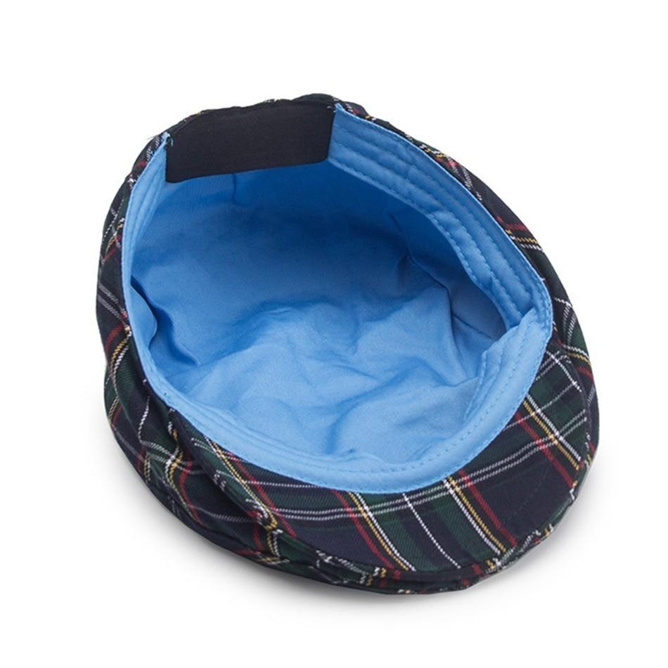 Vintage Casual Plaid Cotton Gatsby Flat Cap