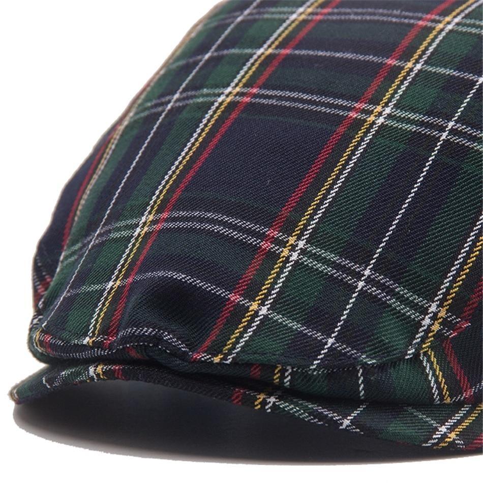 Vintage Casual Plaid Cotton Gatsby Flat Cap