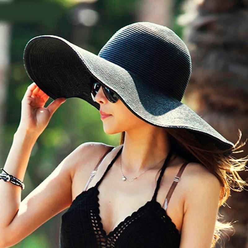 Summer Foldable Floppy Wide Brim Straw Sun Hat