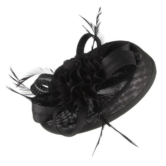 Vintage Hair Clip Flower Fascinator Hat with Feathers
