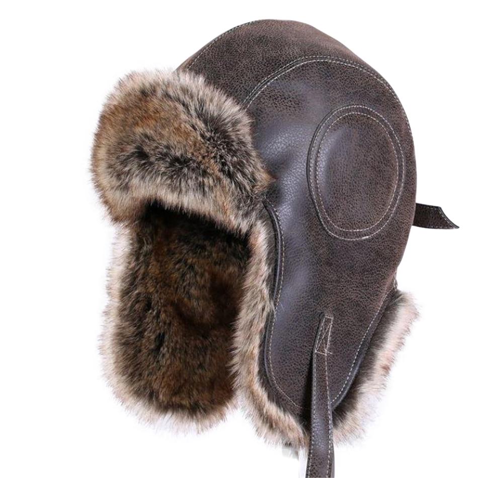 Trapper Leather Bomber Hat with Earflaps