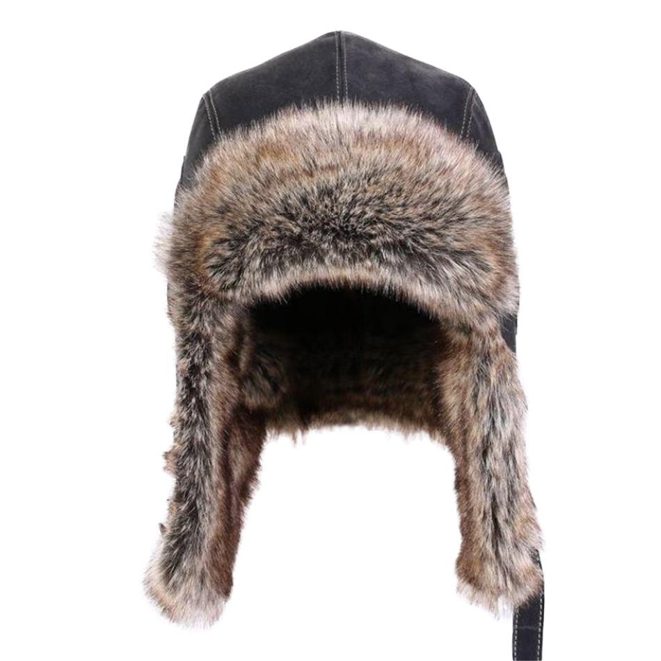 Trapper Leather Bomber Hat with Earflaps