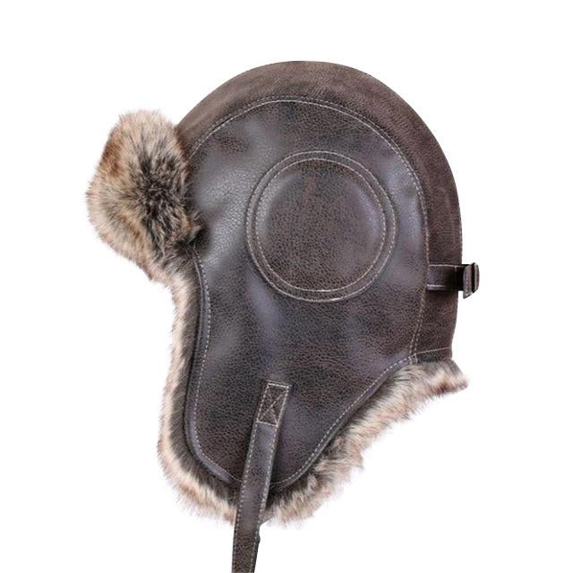 Trapper Leather Bomber Hat with Earflaps