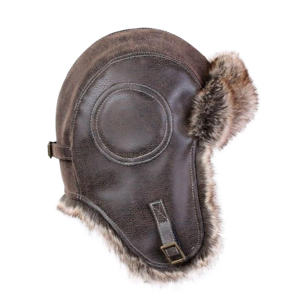 Trapper Leather Bomber Hat with Earflaps