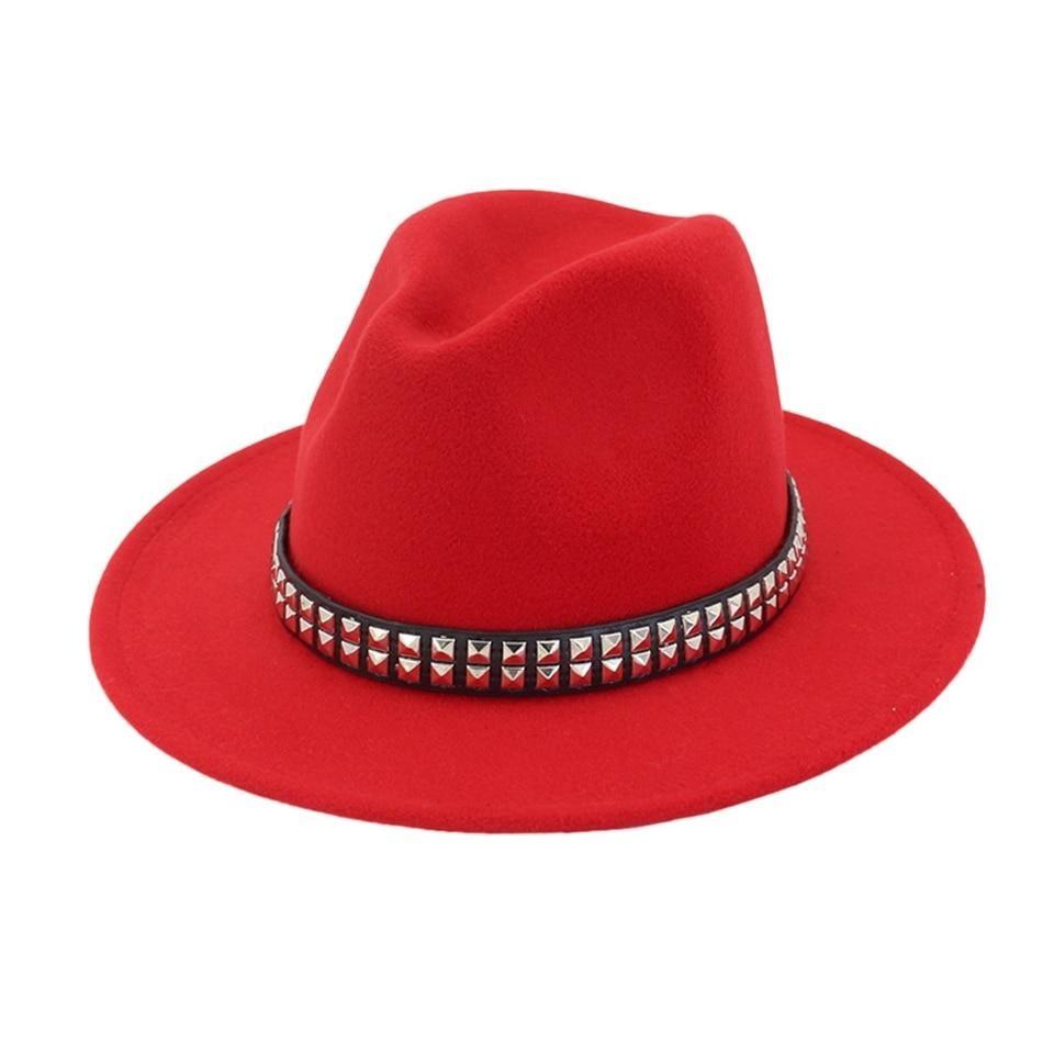 Wide Brim Cotton Fedora Panama Hat with Metal Sequins Hatband