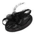 Sinamay Mesh Pillbox Fascinator Hat with Feathers