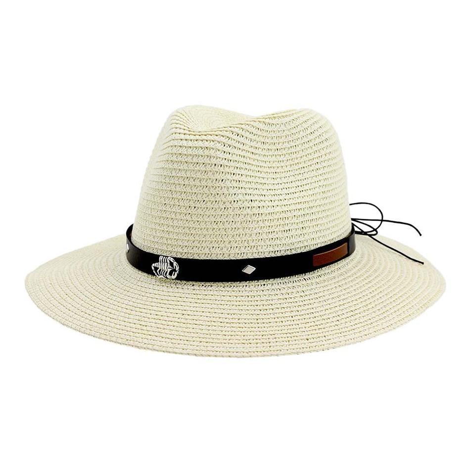 Straw Panama Hat with Scorpion Belt