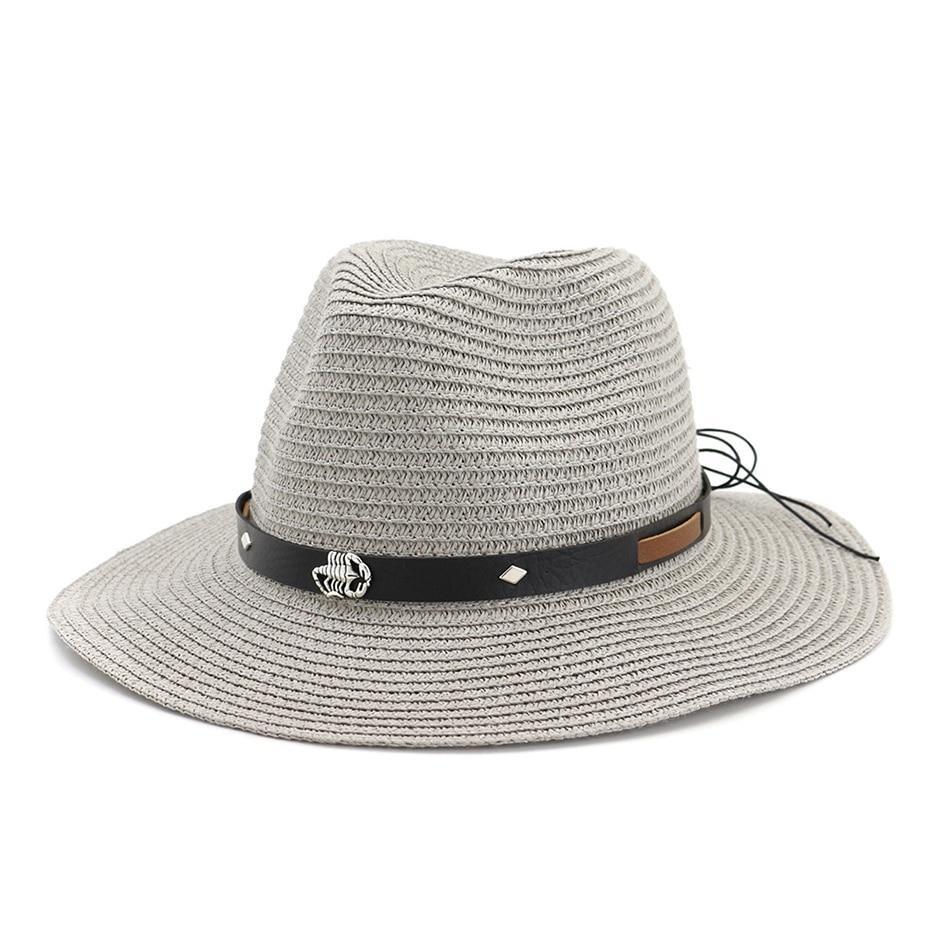 Straw Panama Hat with Scorpion Belt