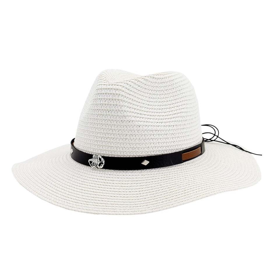 Straw Panama Hat with Scorpion Belt