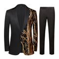 Men's 2-Pieces Branch Embroidered Sequin Jacket and Pants