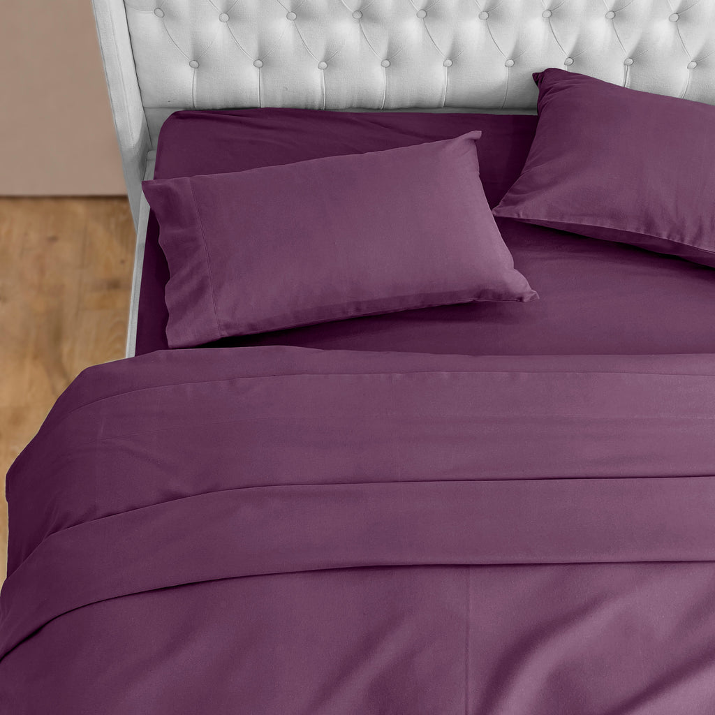 Elegant Comfort 4-Piece Cotton Flannel Sheet Set - 100% Turkish Cotton