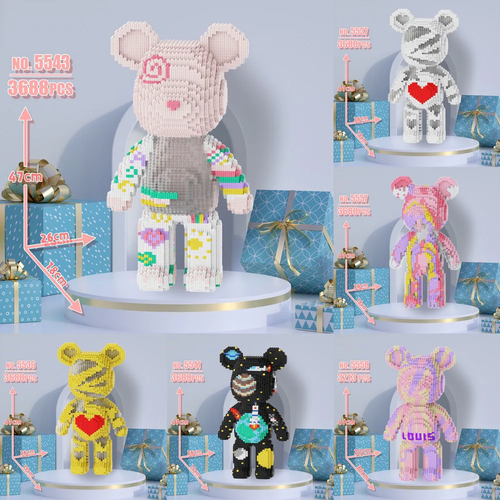 3688-Piece Oversized Bear Building Blocks Set