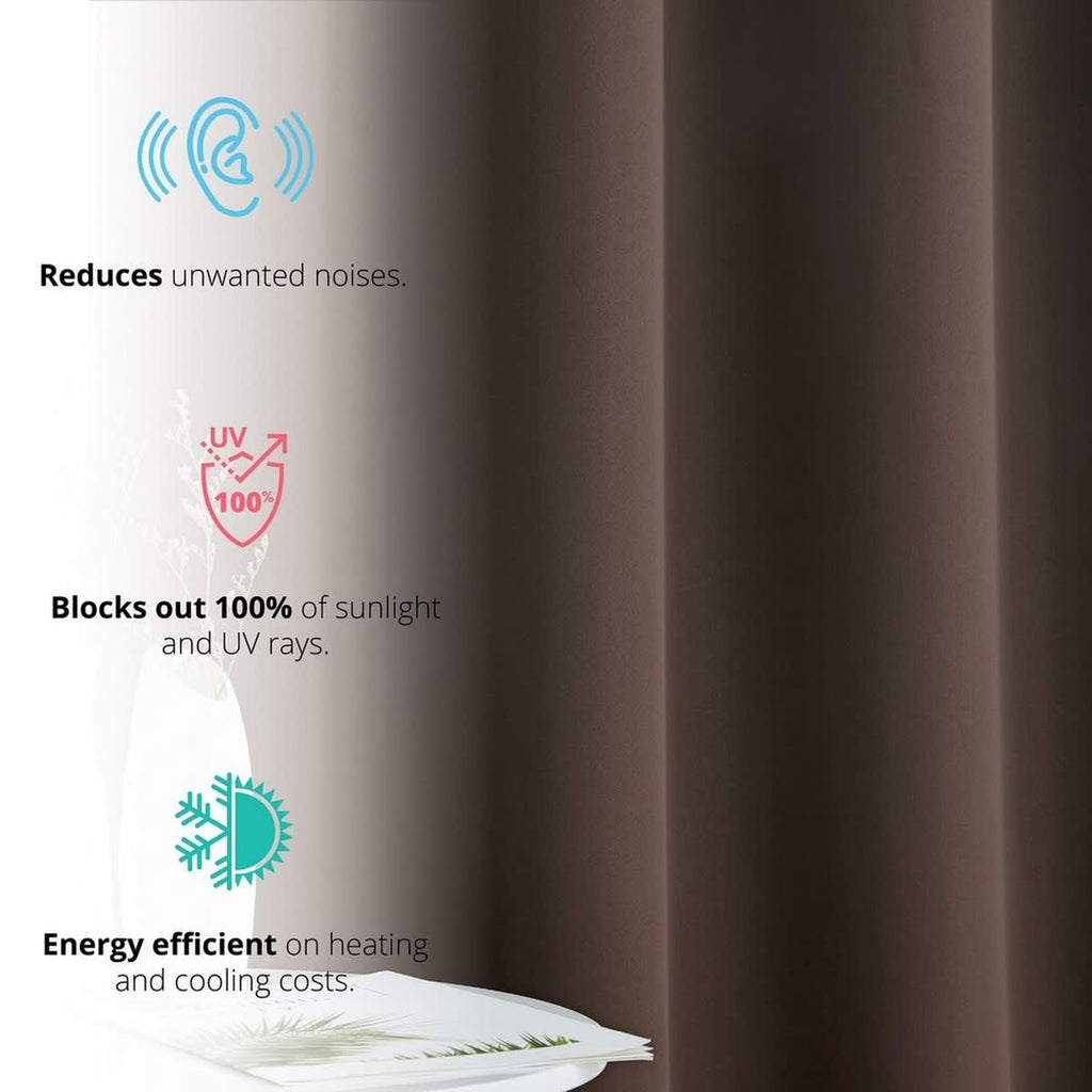 Thd Virginia 100% Blackout Grommet Total Privacy Curtain Panels - Set of 2
