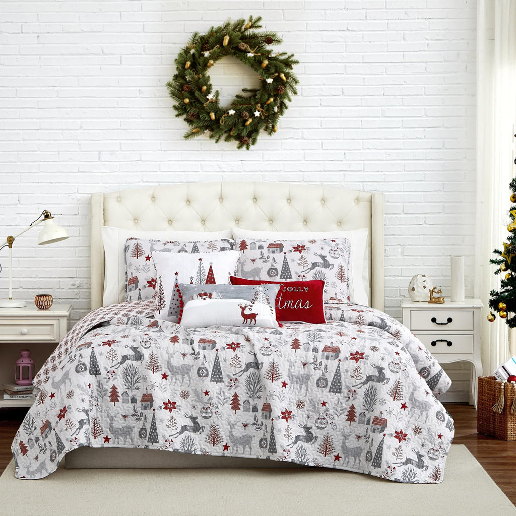 Southshore Fine Linens Holly Jolly Lane 6PC Quilt Set