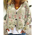 Greta | Cardigan mit Blumenmuster und offener Vorderseite