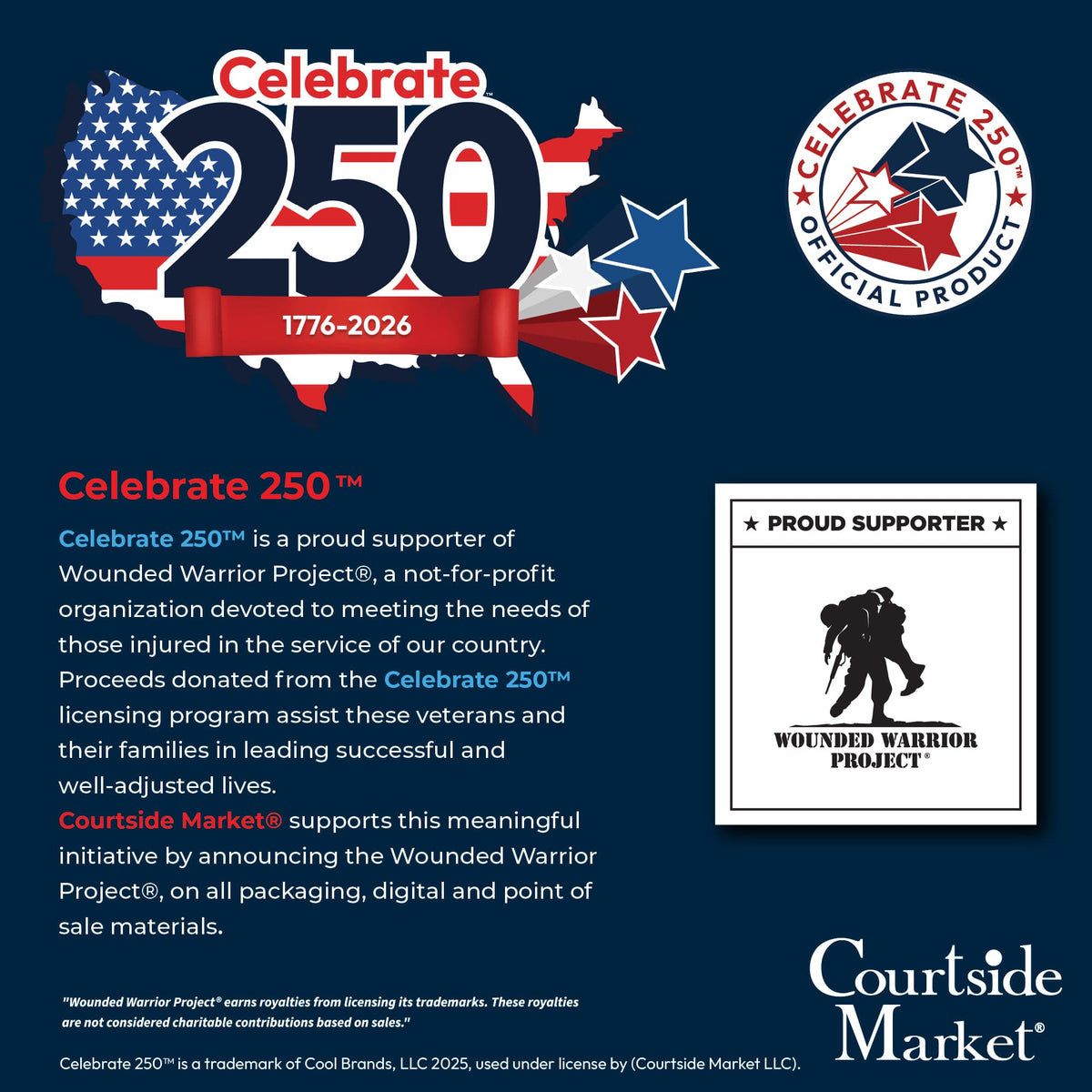 Celebrate 250 Let Freedom Ring 19 Oz Artisan Ceramic Mug with Wounded Warrior Project