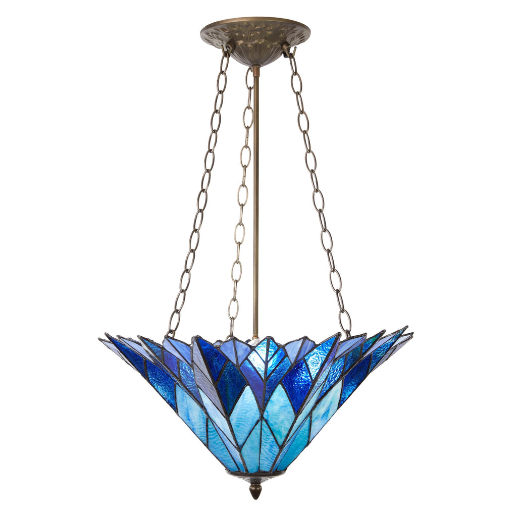 River of Goods Graceful Azura Unique Tiffany Style Shade Pendant Light