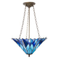 River of Goods Graceful Azura Unique Tiffany Style Shade Pendant Light
