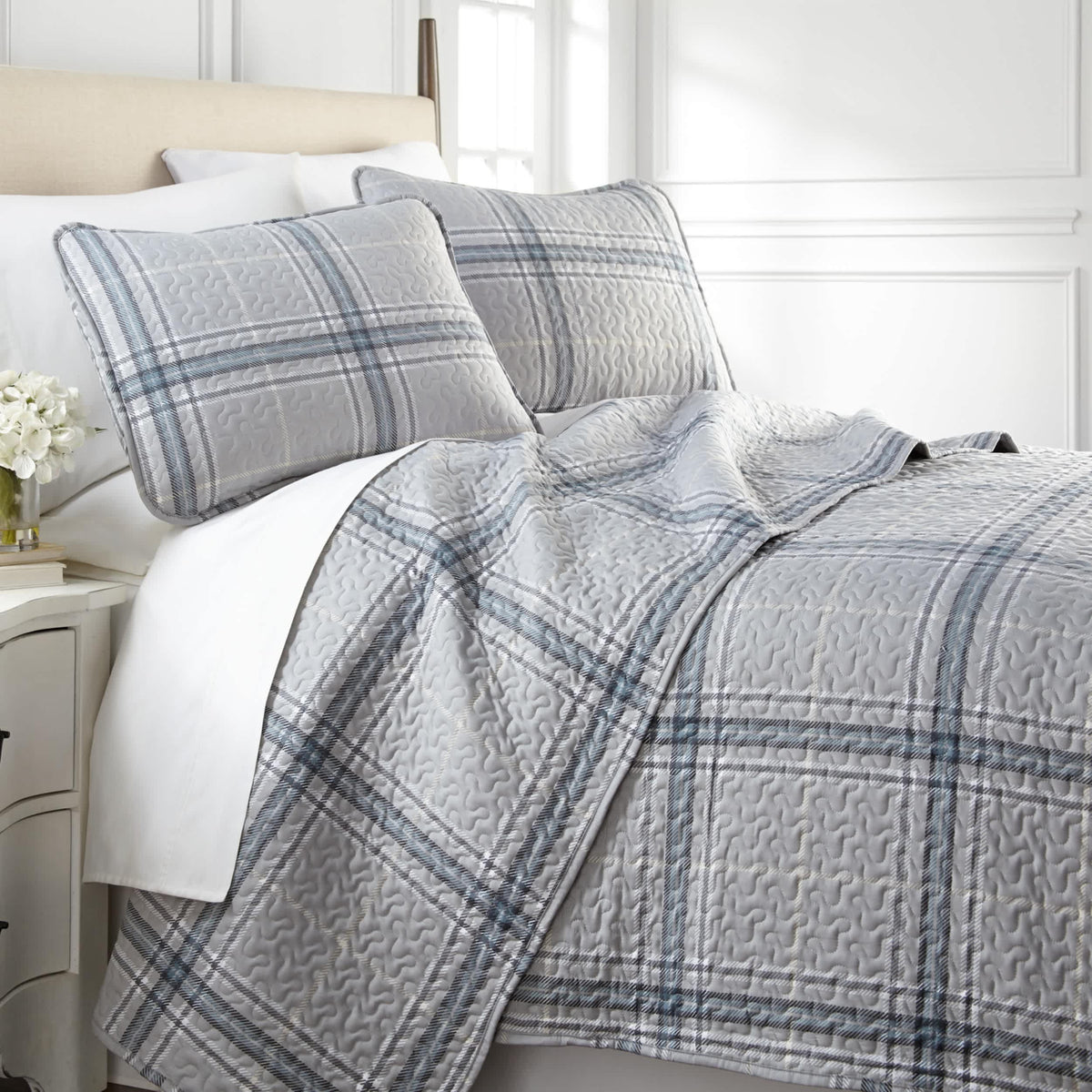 Southshore Fine Linens Vilano Plaid Quilt Set