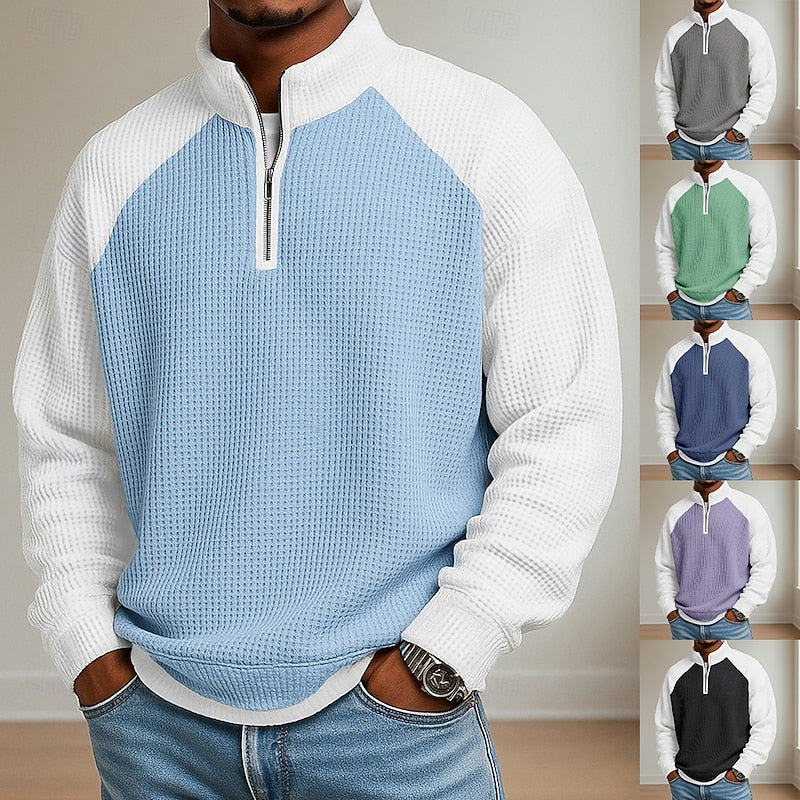 Nathaniel | Strukturierter Quarter-Zip-Pullover