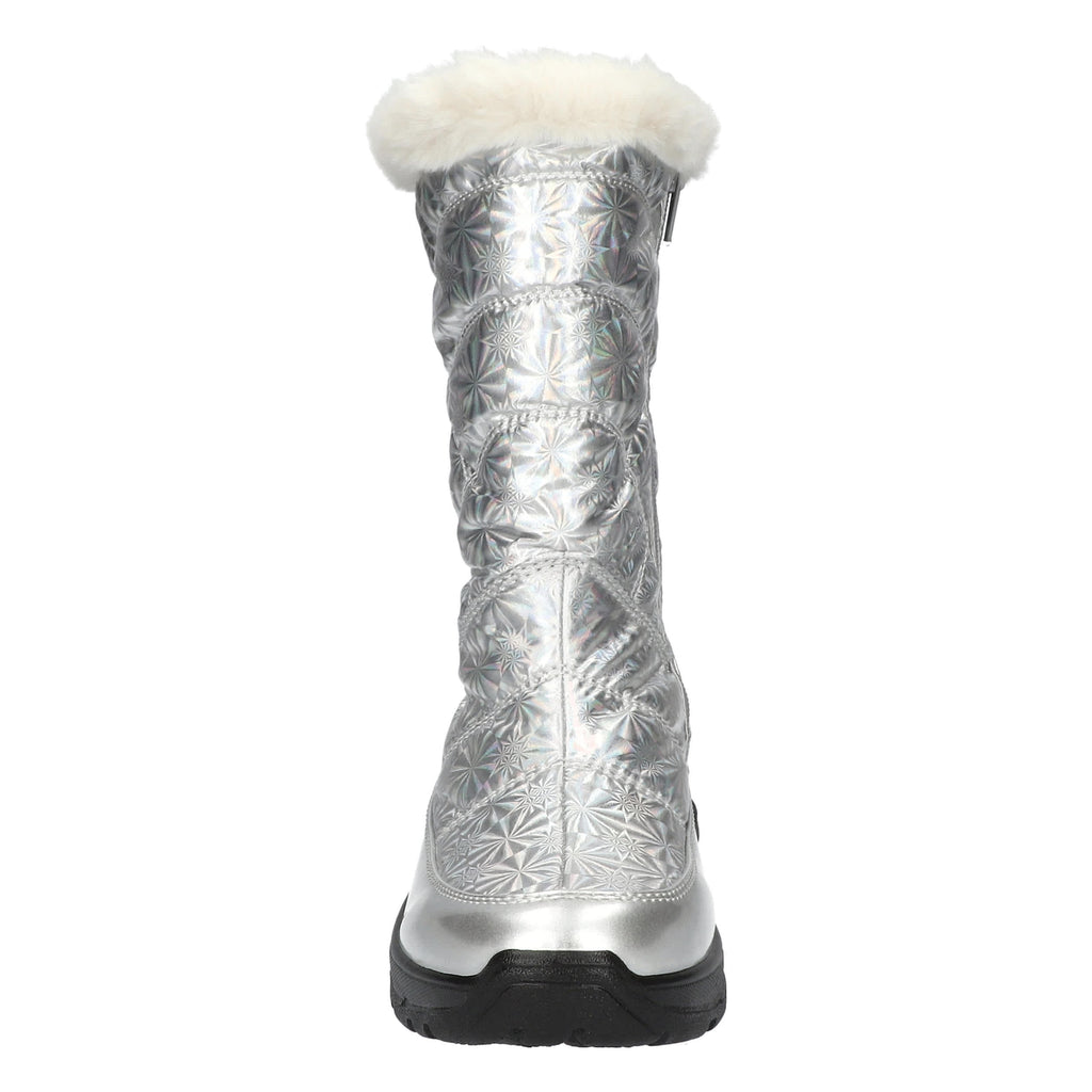 Easy Street Women's Cuddle Easy Dry Silver Patent Boots