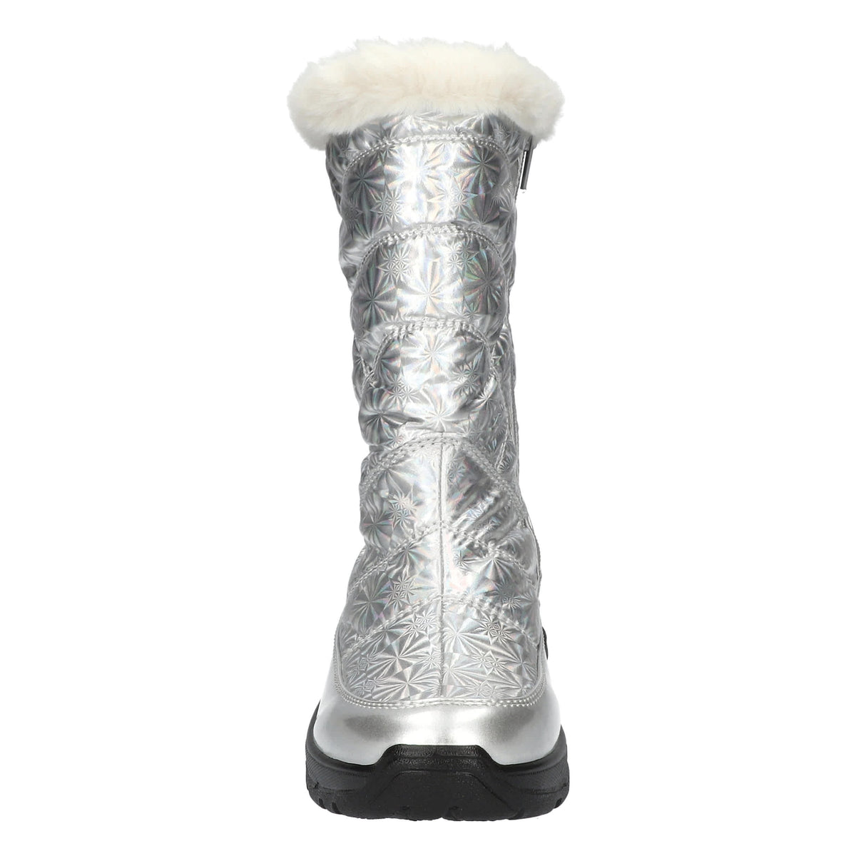 Easy Street Women's Cuddle Easy Dry Silver Patent Boots
