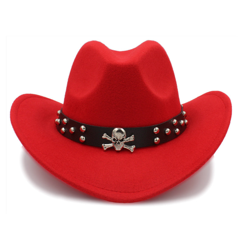 Cowboy Hat with Metal Skull Band