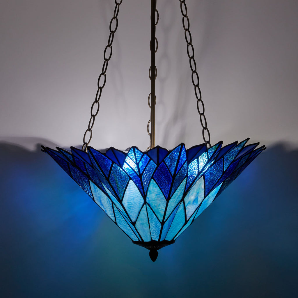 River of Goods Graceful Azura Unique Tiffany Style Shade Pendant Light