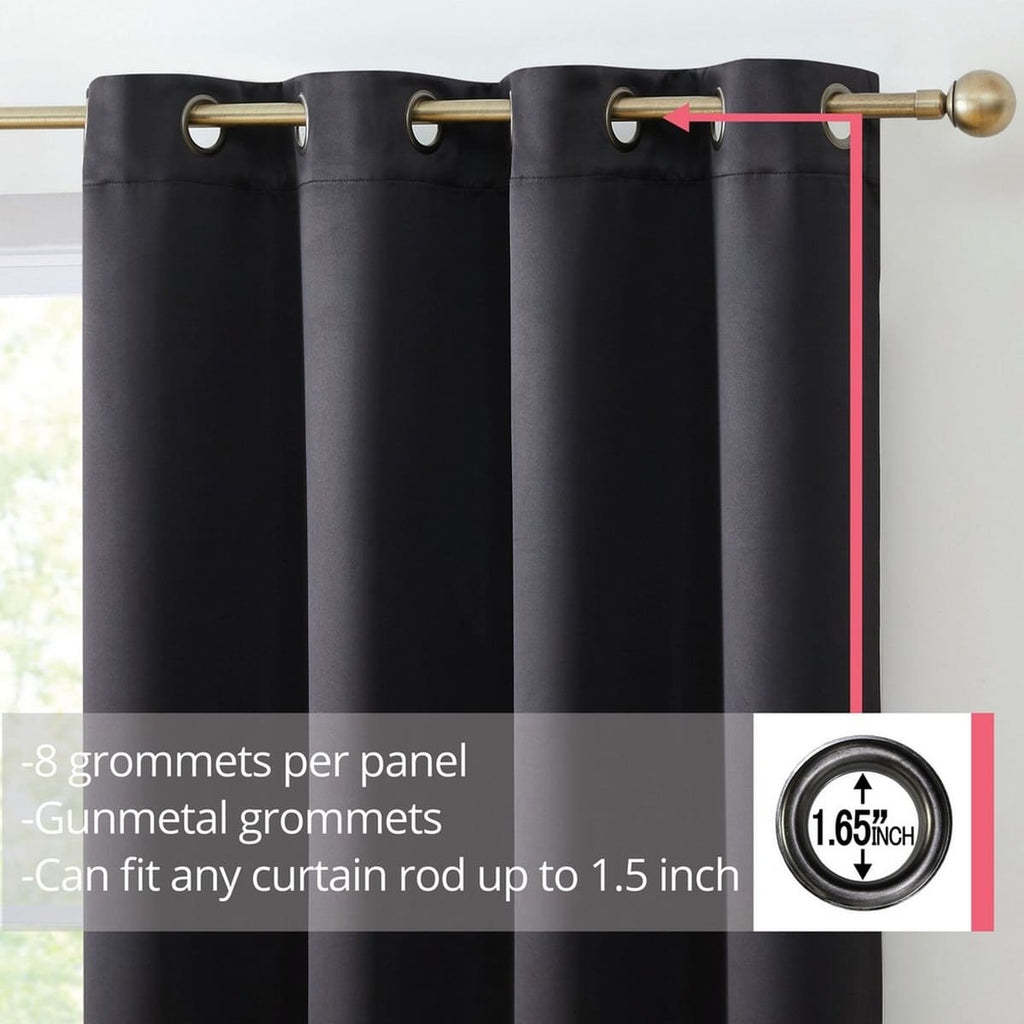 Thd Cambridge 100% Blackout Total Privacy Grommet Window Treatment Curtain Panels - Set of 2