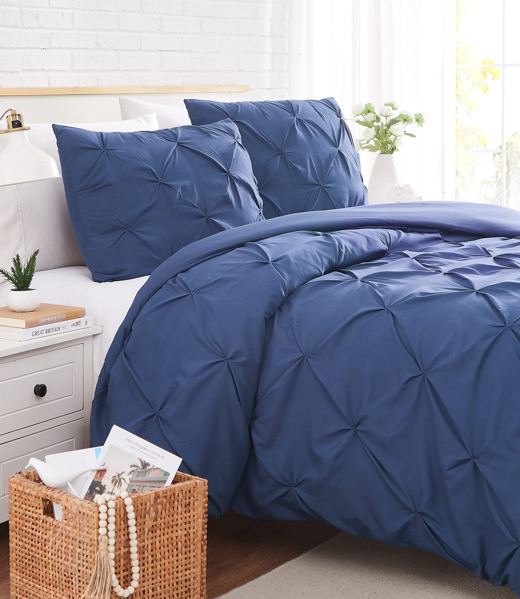 Southshore Fine Linens Pintuck Pinch Pleated Duvet Cover Set