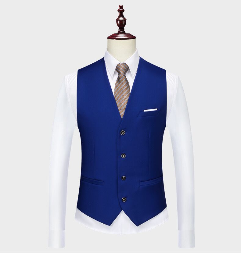 Sweetearing Lässiger 3-teiliger Herrenanzug mit steigendem Revers und glatter Hose (Tuxedo)