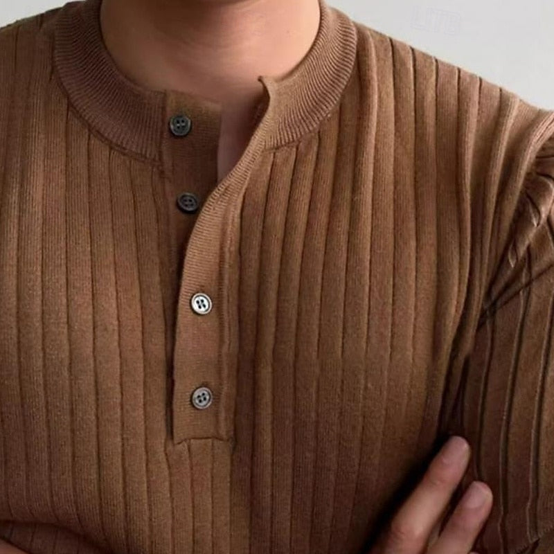 Declan | Gerippter Henley-Pullover