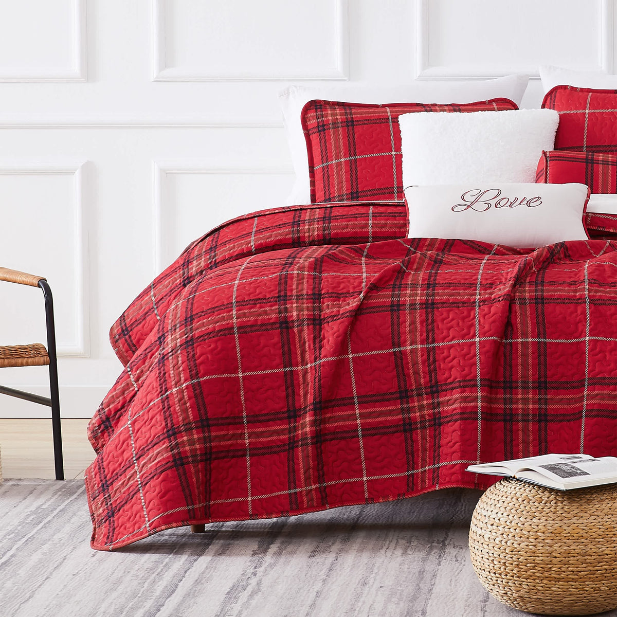 Southshore Fine Linens Vilano Plaid 6PC Quilt Set