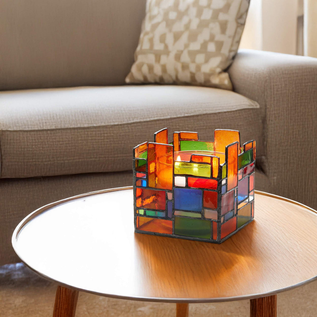 River of Goods Stained Glass Candle Holder