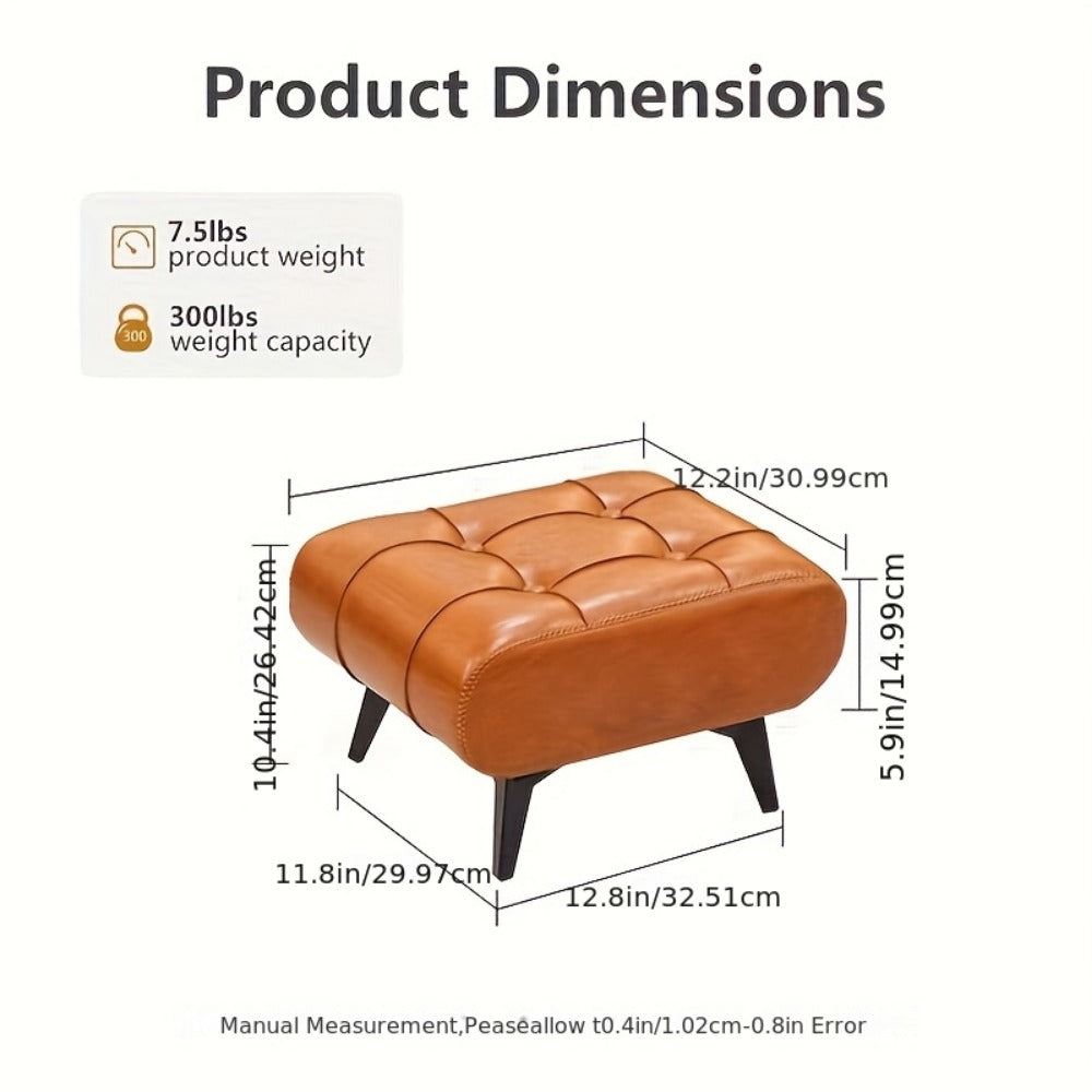 Rectangular Upholstered Ottoman for Living Room and Entryway