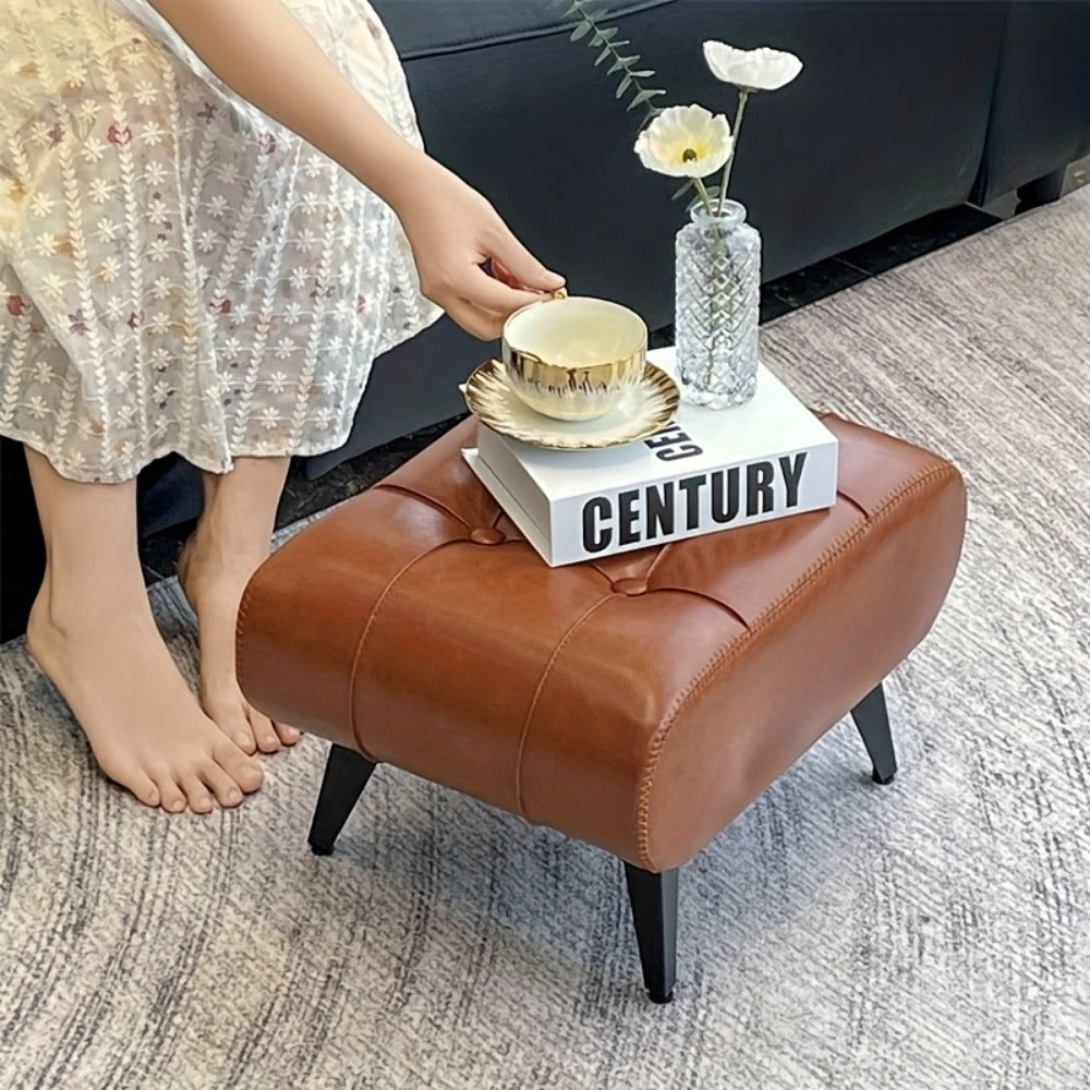 Rectangular Upholstered Ottoman for Living Room and Entryway