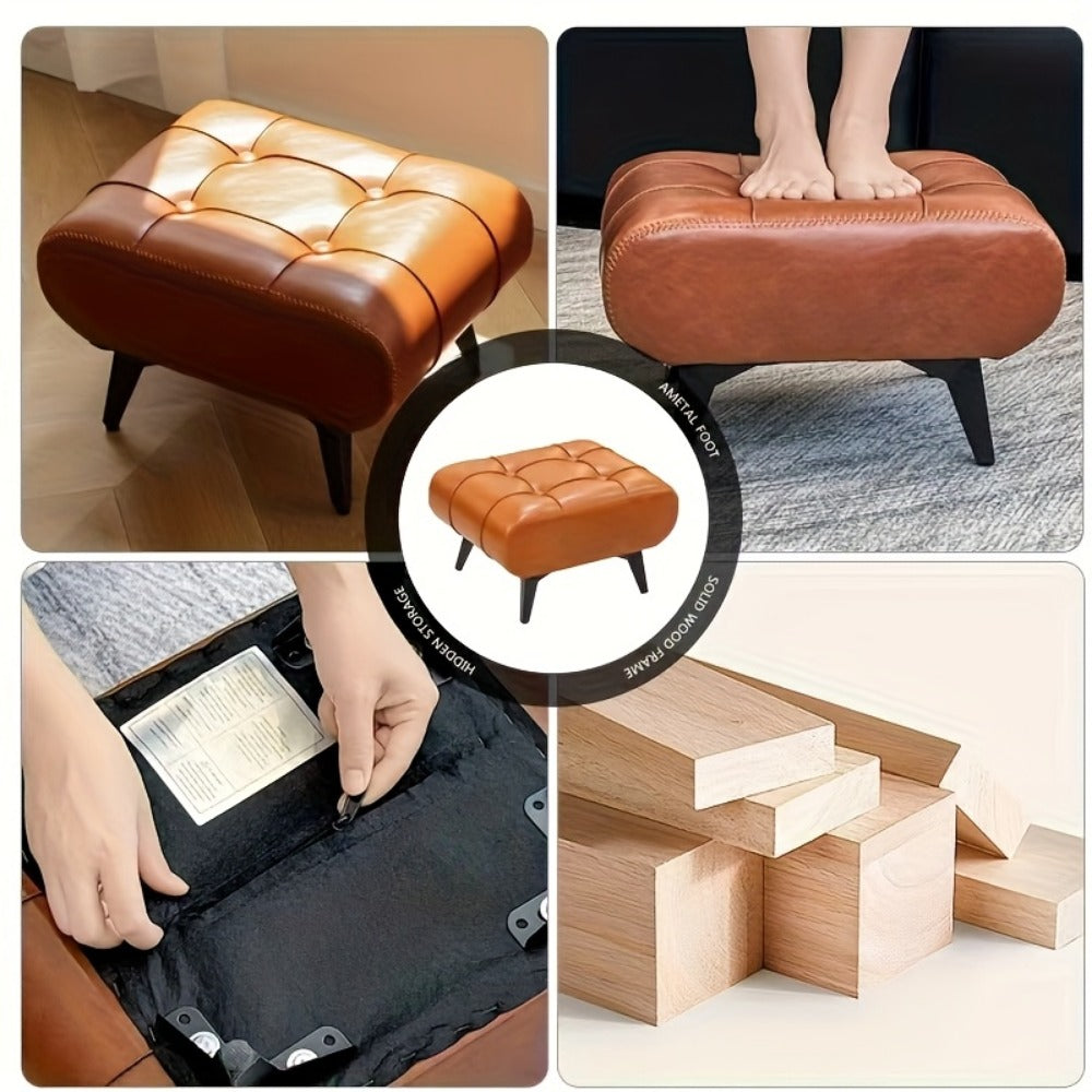 Rectangular Upholstered Ottoman for Living Room and Entryway