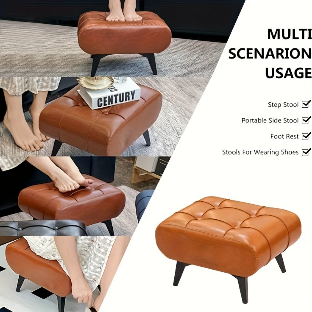 Rectangular Upholstered Ottoman for Living Room and Entryway