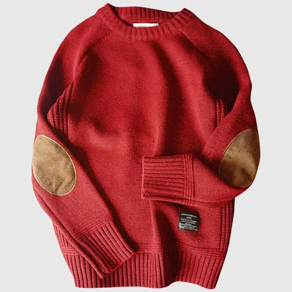 Reginald | Klassischer Pullover mit Ellenbogen-Patches