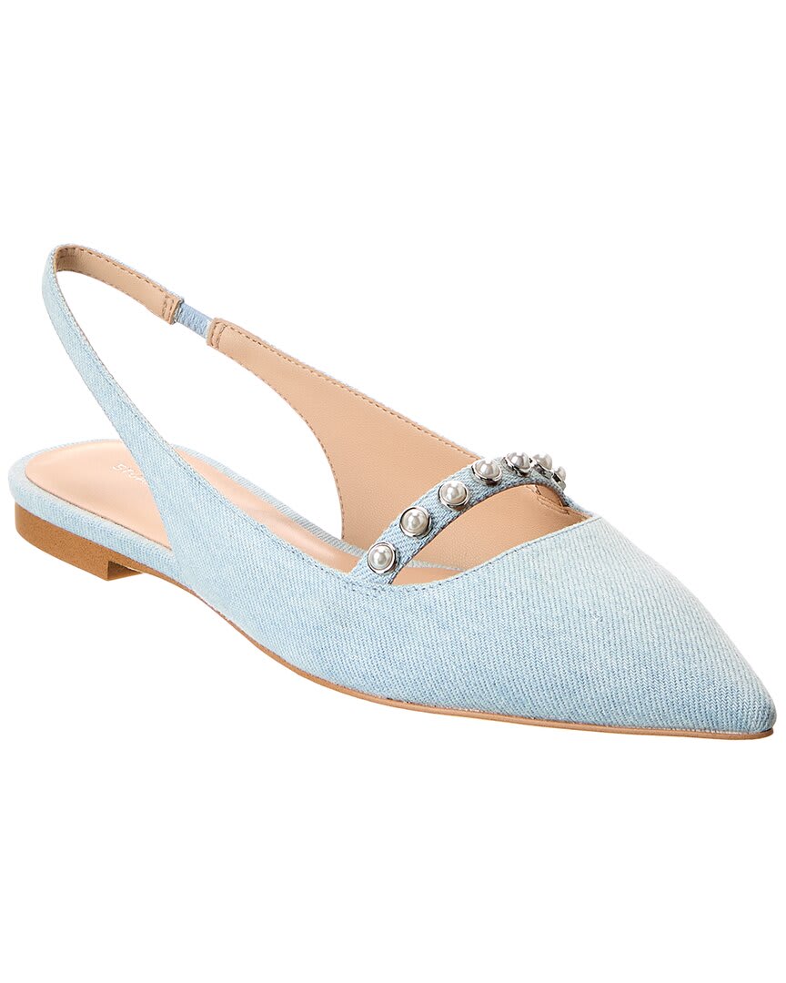 Stuart Weitzman Pearl Denim Slingback Flat