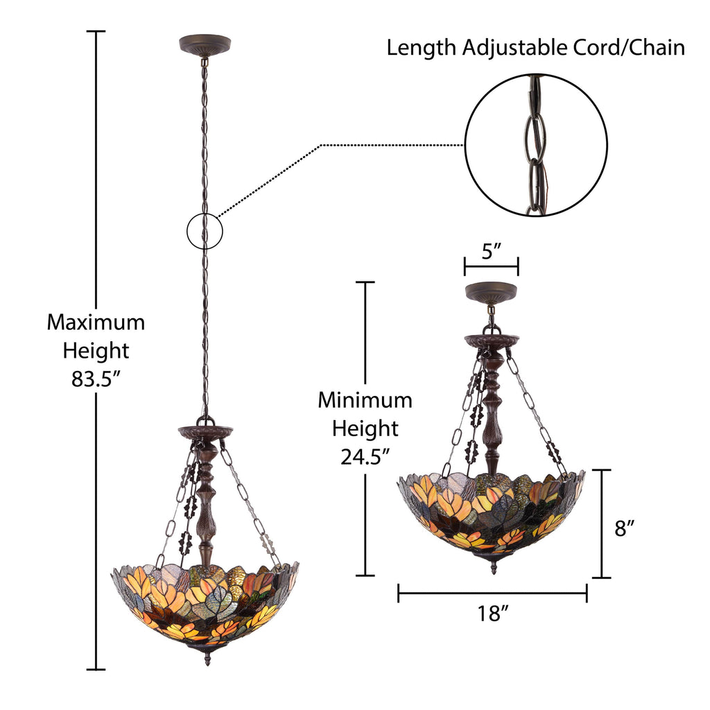River of Goods Hanging Lamp - Amber, Red, Orange & Brown