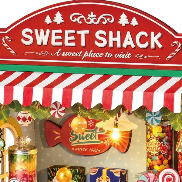 Robotime Christmas Candy Stand DIY 3D Wooden Puzzle - DS043 with LED Lights & Music Box