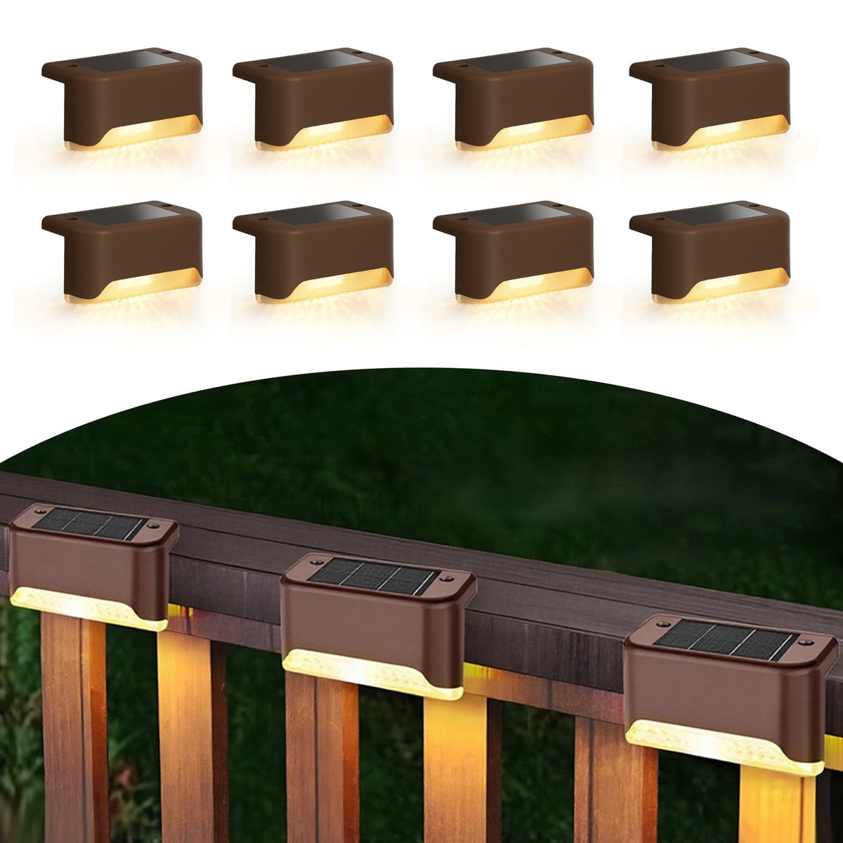 Infinite Basics 8-Pack Solar LED Deck & Step Lights