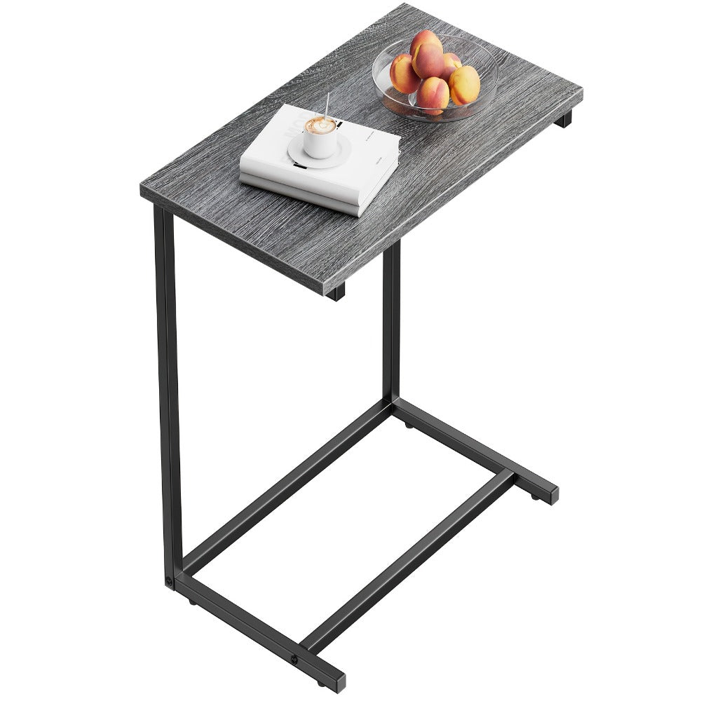 Side Table Rolling C-Shaped Metal Frame and Three Surface Finishes with Model-Specific Finish and Structure Options