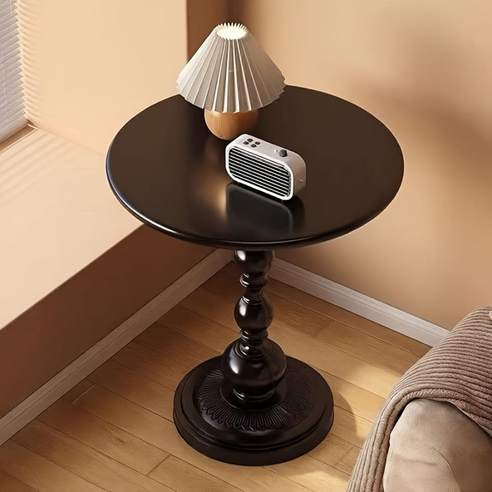 Side Table Round Metal Design for Indoor or Outdoor Placement in Black and White Finish Options