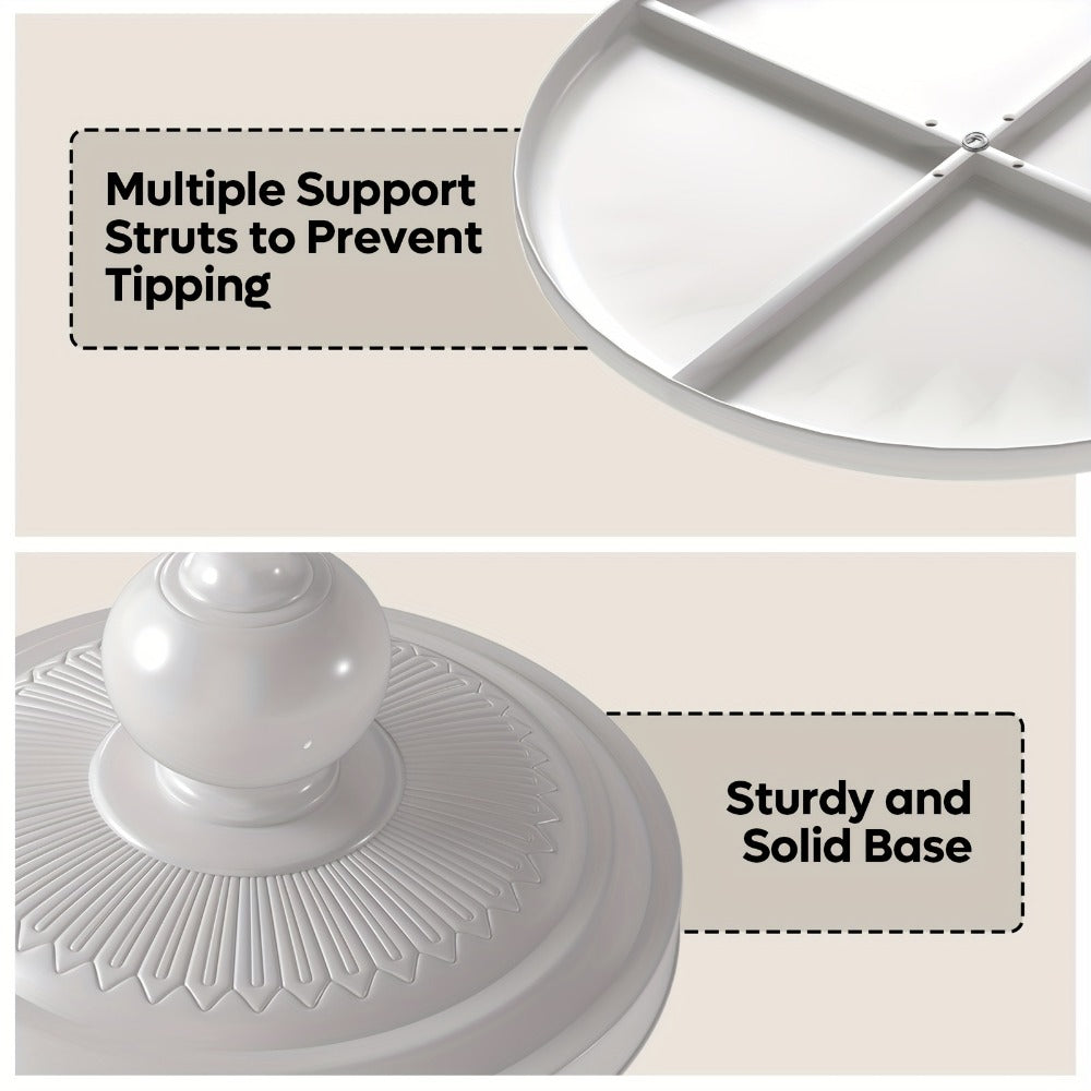Side Table Round Metal Design for Indoor or Outdoor Placement in Black and White Finish Options