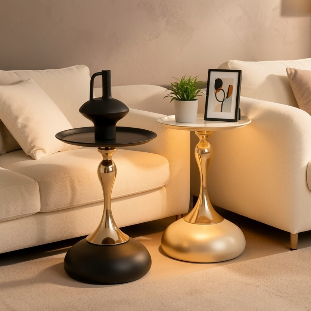Round Metal Side Tables And Accent Tables for Entryway and Living Room